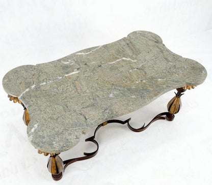 Gothic Regency Italian Forged Metal Base Figural Marble Top Coffee Table Mint!