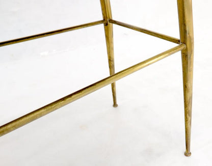 Set of 3 Italian Solid Brass Chiavari Chairs From 1950s New Upholstery