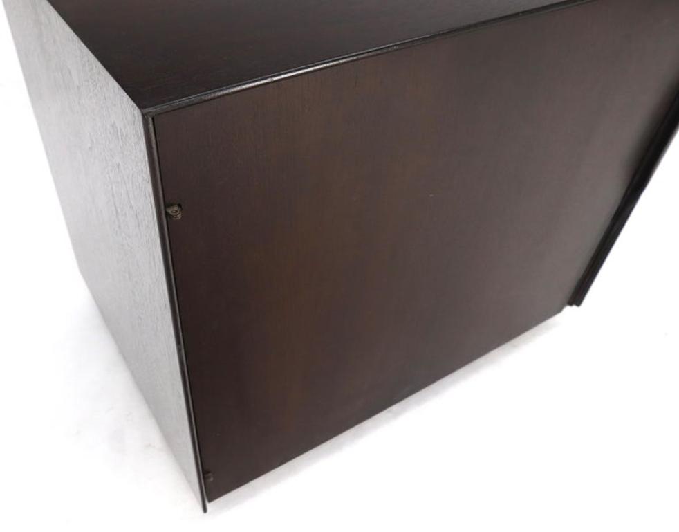 Mid-Century Modern Cube Shape Compact Liquor Cabinet End Table Espresso Finish