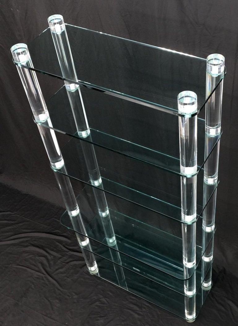 Thick Lucite Frame 6 Tier Mid Century Modern Etagere Shelving