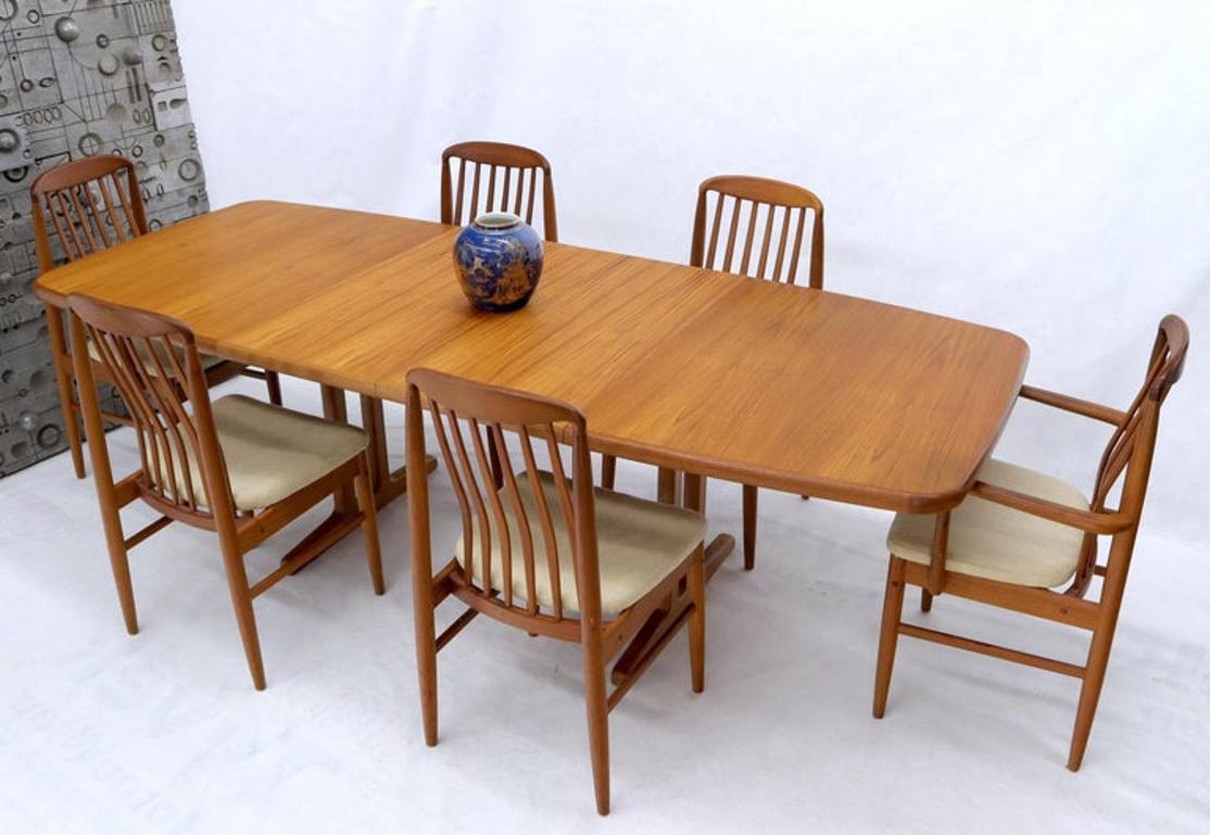 Danish Teak 2 Self Containing Extension Boards Dining Table