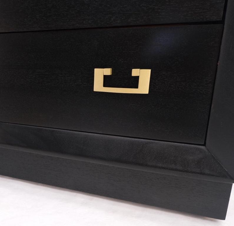 Gold Drop Pulls Ebonized Mahogany 3 Drawers Bachelors Chest Dresser Cabinet MINT