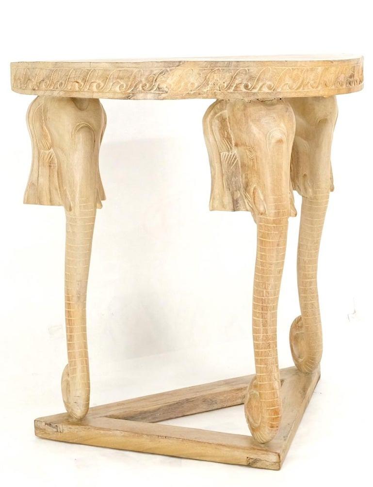 Demilune Elephant Motive Base Console Sofa Table Stand