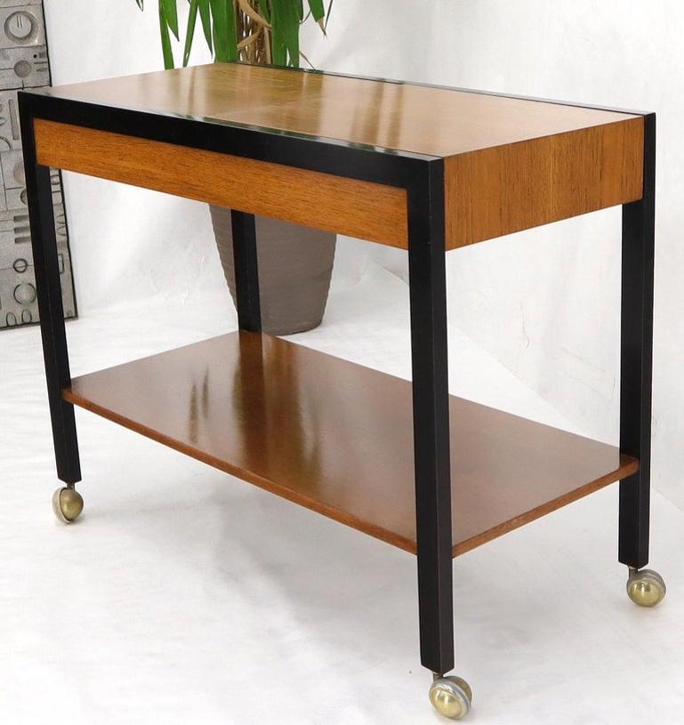 Harvey Prober Expandable Rolling Serving Two Tier Cart Table Console