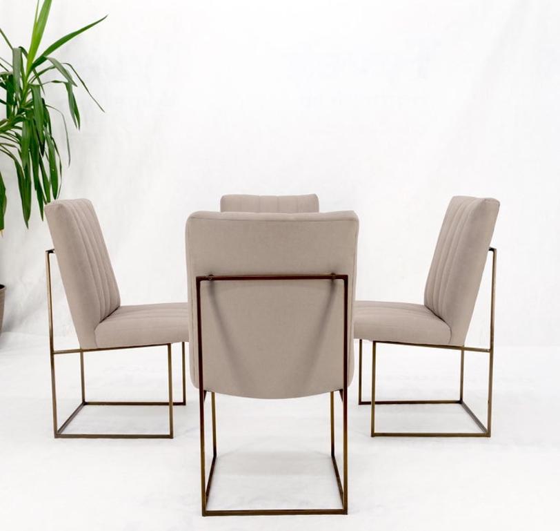 Set of 4 Milo Baughman Mid-Century Modern Dining Chairs New Alcantera Upholstery