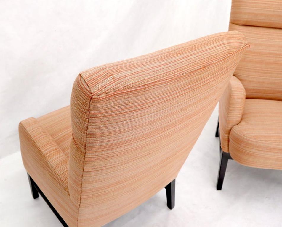 Pair of mid-century modern tall backs lounge chairs