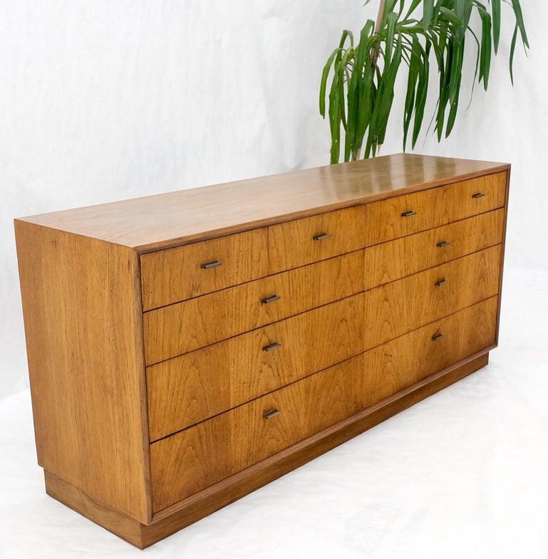 Campaign Style Mid Century Modern 10 Drawers Long Dresser Credenza Mint!