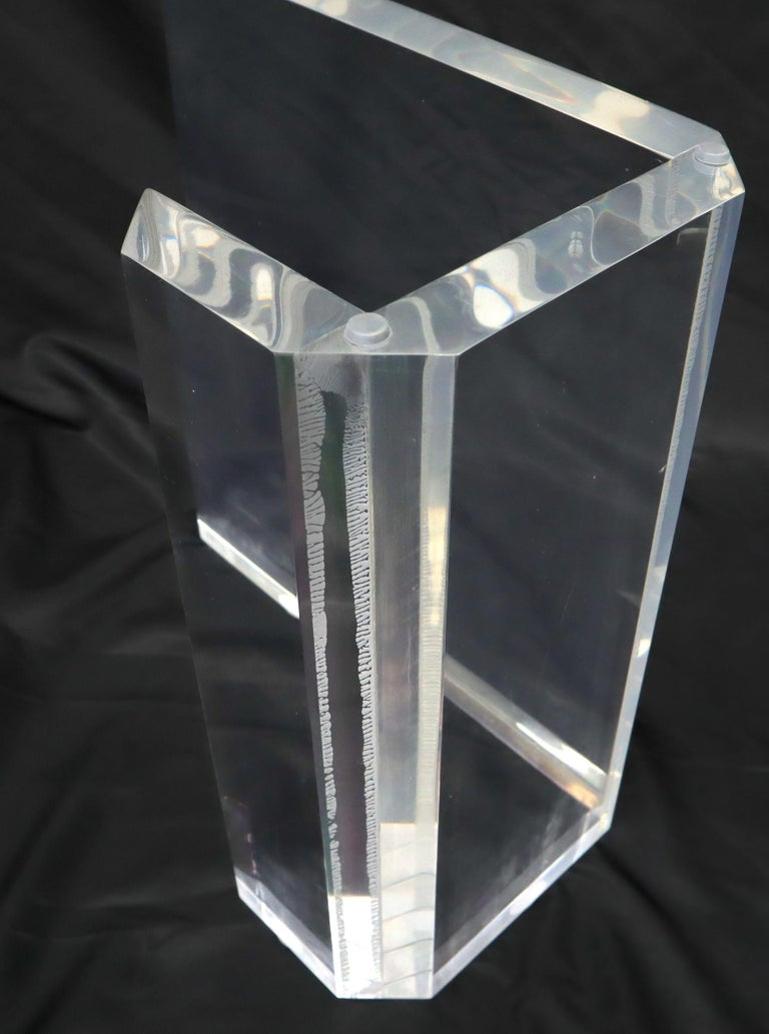 Lucite Base Glass Top Compact Rectangular Coffee Table