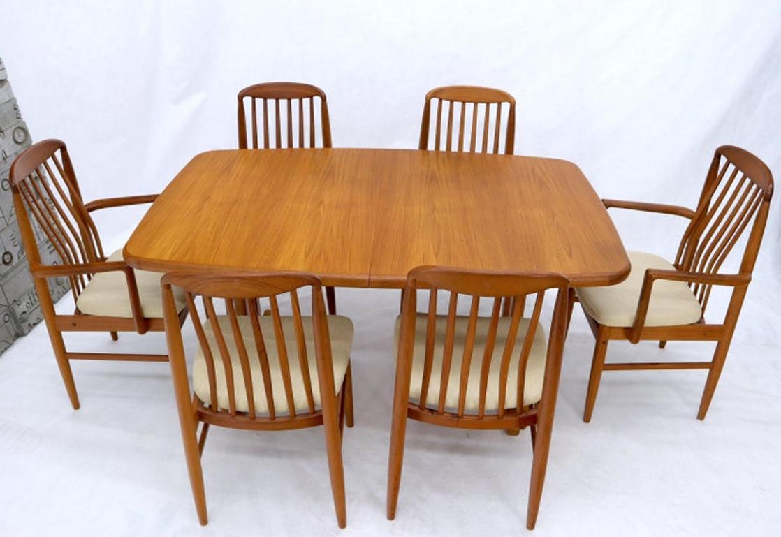 Danish Teak 2 Self Containing Extension Boards Dining Table
