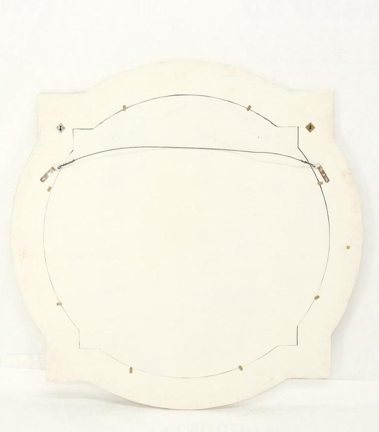 Tessellated Stone Circle Over Square Frame Shape Large Wall Mirror