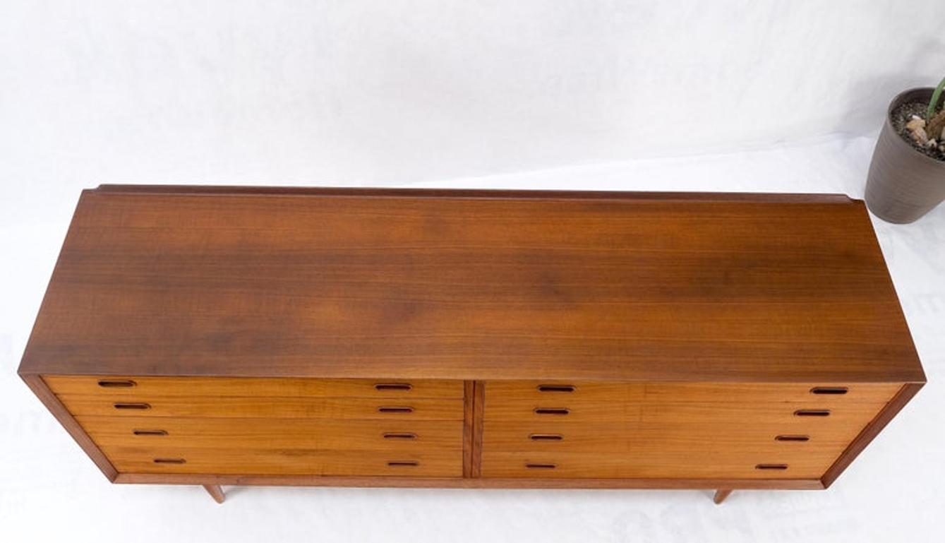 Vodder Sibast Danish Mid-Century Modern Teak Long 8 Drawers Credenza Dresser