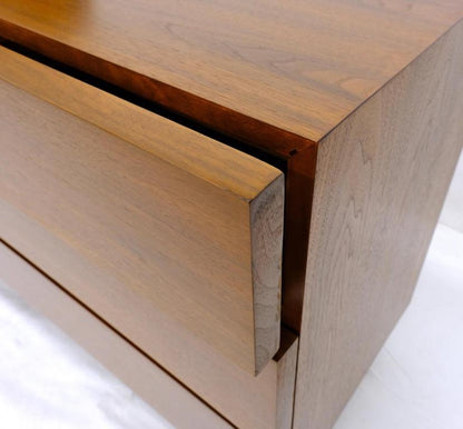 Mid-Century Modern Block Front American Walnut 6 Drawers Dresser Restored