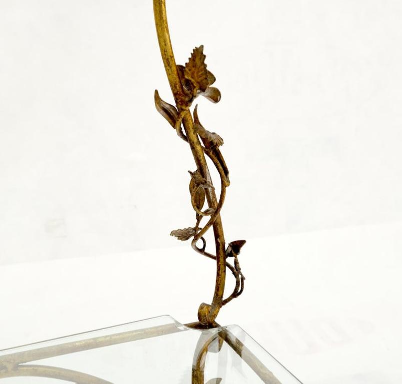 Gilt Metal Flowers Decorated Italian Pyramid Shape Display Shelves Etagere Table