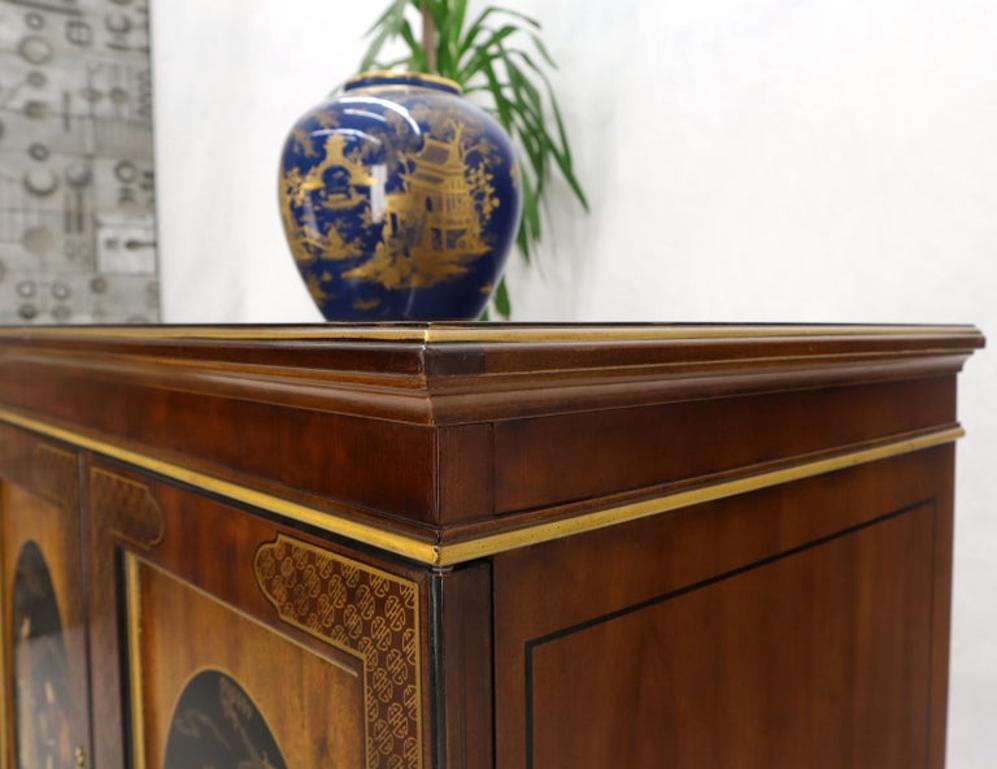 Painted Chinoiserie Two Doors Server Cabinet by Drexel