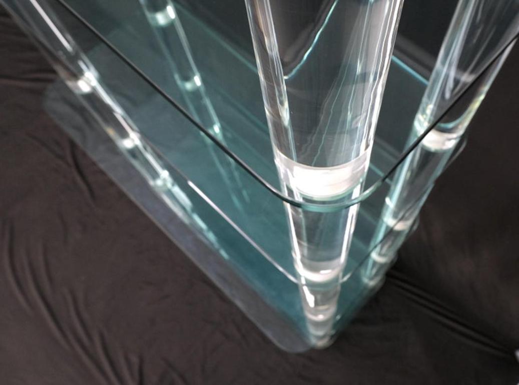 Thick Lucite Frame 6 Tier Mid Century Modern Etagere Shelving