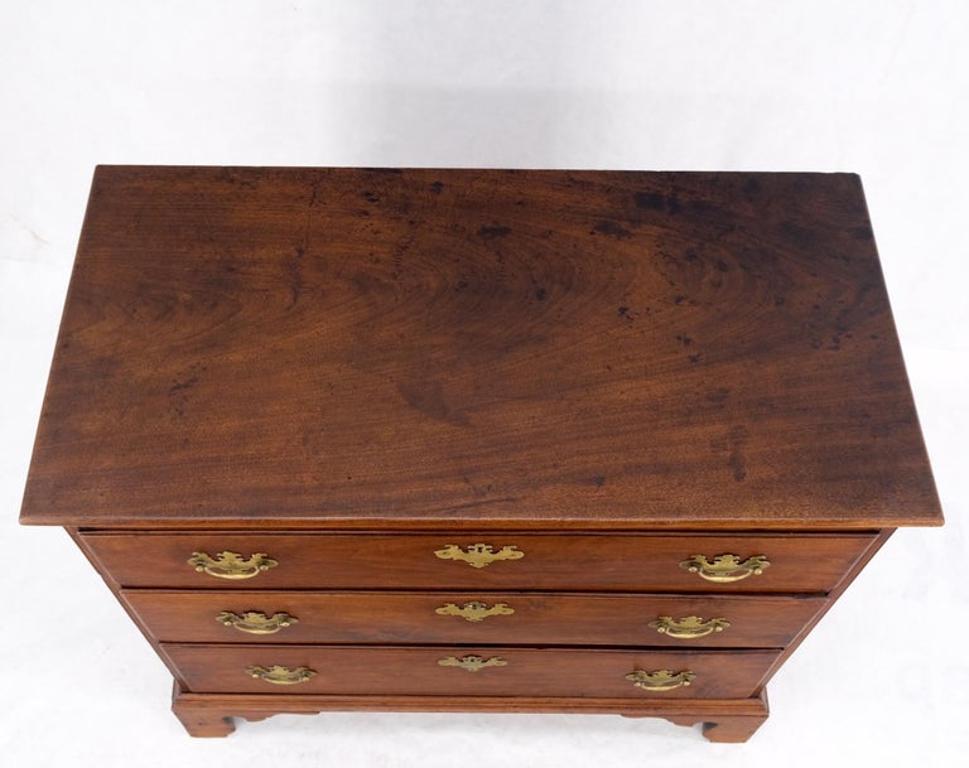 Solid Mahogany 3 Drawers Antique Chippendale Style Dresser Chest