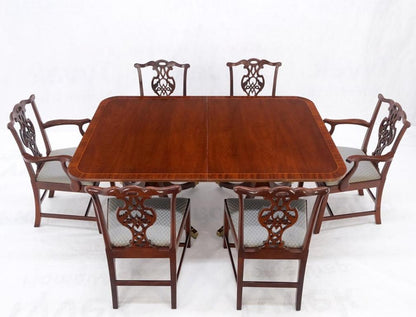 Baker Charleston Collection Mahogany Banded Dining Table 6 Chairs Set Stunning!
