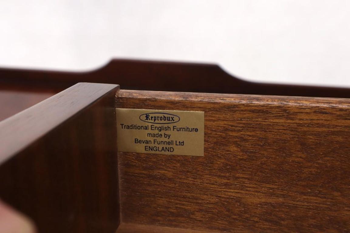 Petit English Multi Drawer Compartment Mahogany Leather Top Desk