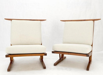 Pair Mira Nakashima Conoid Lounge Chairs After George Nakashima, 2000
