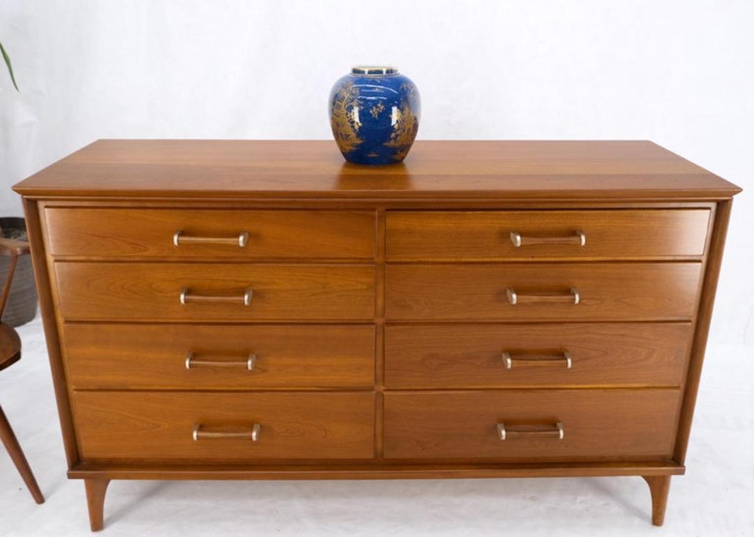 Solid Cherry Mid-Century Modern 8 Drawers Long Credenza Dresser Renzo Ruttily