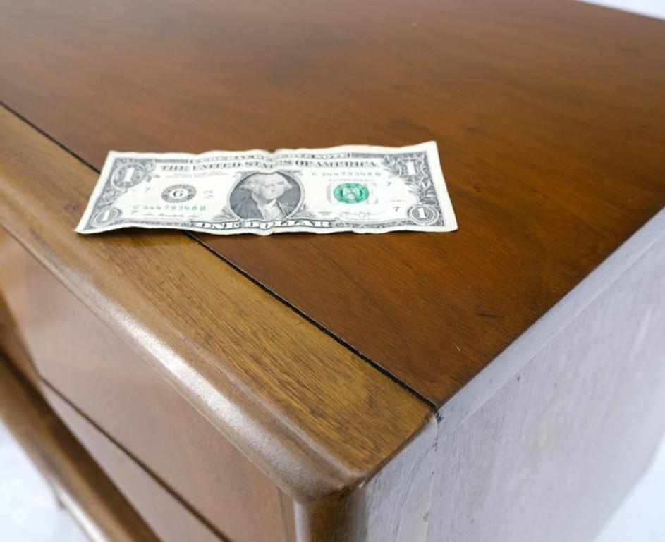 Pair Mid-Century Modern Dimond Front Drawers End Tables Nightstands Stands