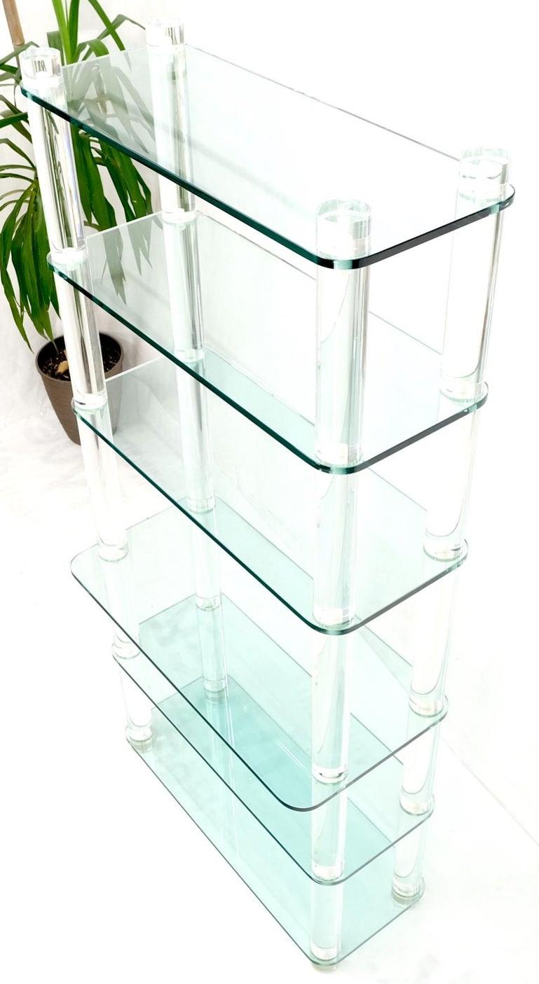 Thick Lucite Frame 6 Tier Mid Century Modern Etagere Shelving