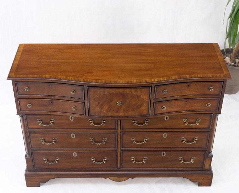 Banded Top Mahogany Inlayed Bracket Feet 11 Drawers Dresser Credenza MINT!