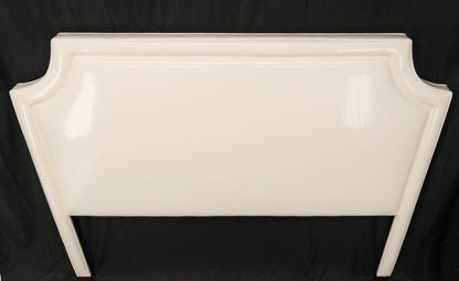 Large King Size White Patent Leather Headboard Bed Mint