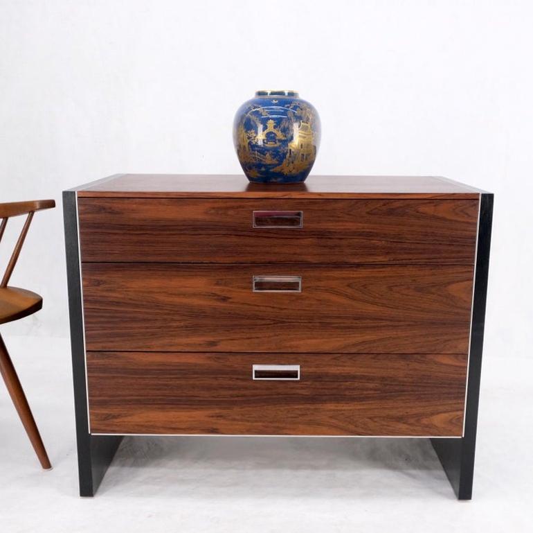 John Stuart Three Drawer Rosewood Bachelor Chest Mid Century Console Stand Mint!