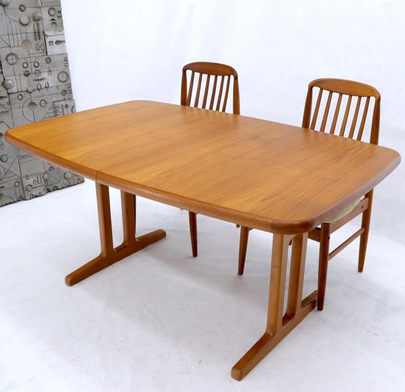 Danish Teak 2 Self Containing Extension Boards Dining Table