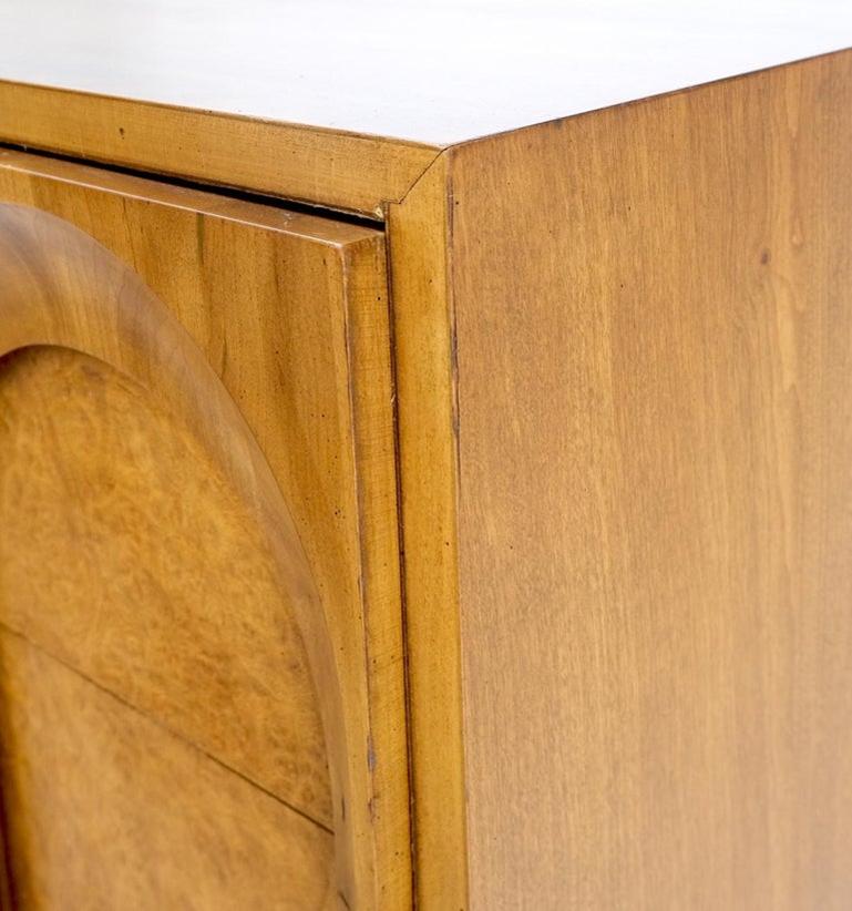 Mid-Century Modern Blond Light Burl Wood 6 Drawer High Chest Dresser Mint!