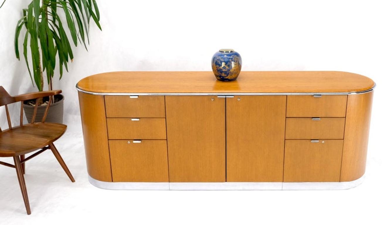 Mid Century Modern Long Rounded Sides Credenza by Thonet