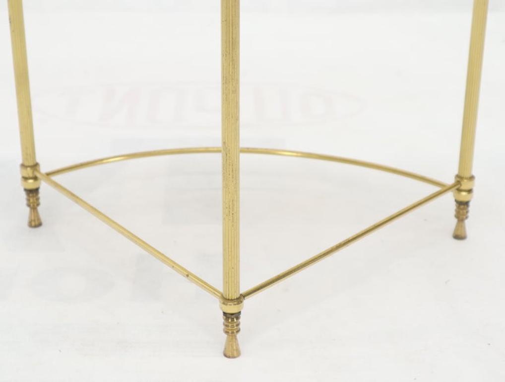 Circular Round Smoked Glass Brass Legs Nesting Coffee Table
