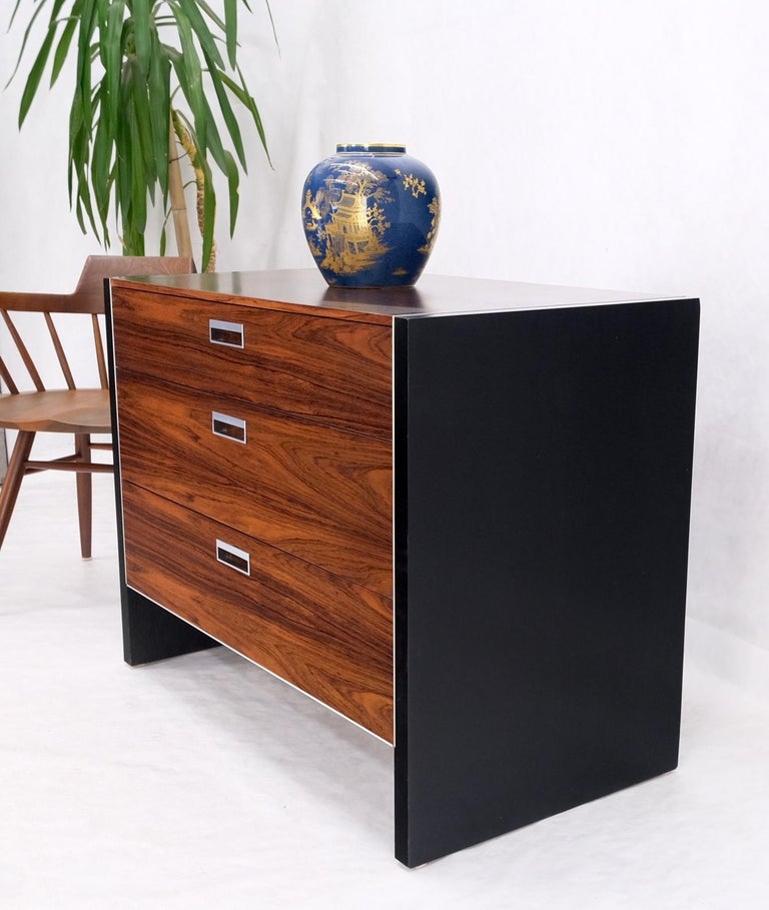 John Stuart Three Drawer Rosewood Bachelor Chest Mid Century Console Stand Mint!