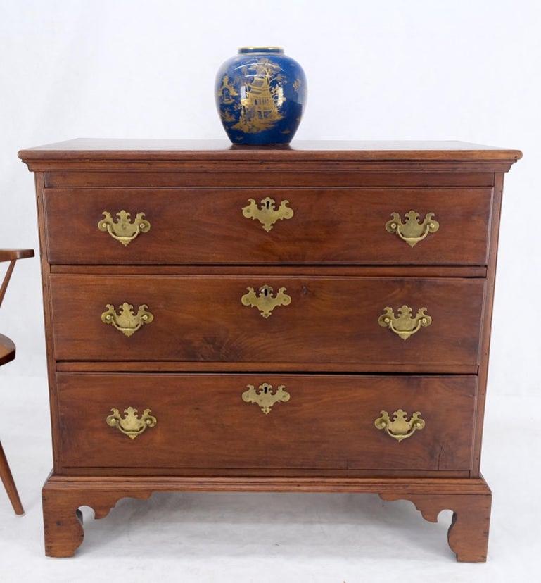 Solid Mahogany 3 Drawers Antique Chippendale Style Dresser Chest