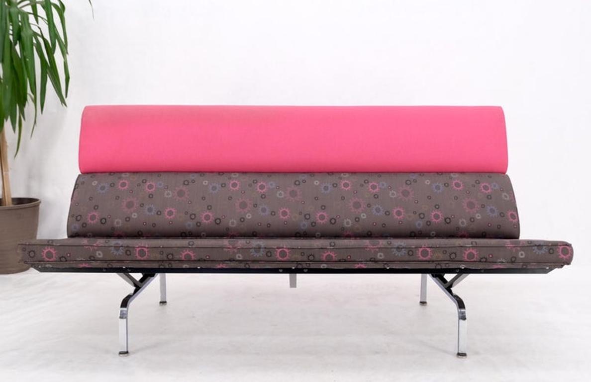 Charles Eames Herman Miller Mid Century Modern Multi Color Compact Sofa Loveseat