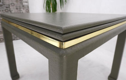 Dark Olive Grass Cloth Textured Flip Top Game Convertible to Dining Table