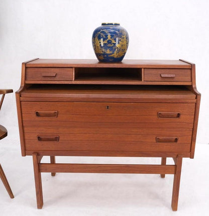 Danish Mid-Century Modern Teak Pull Out Secretary Desk Chest of Drawers Dresser