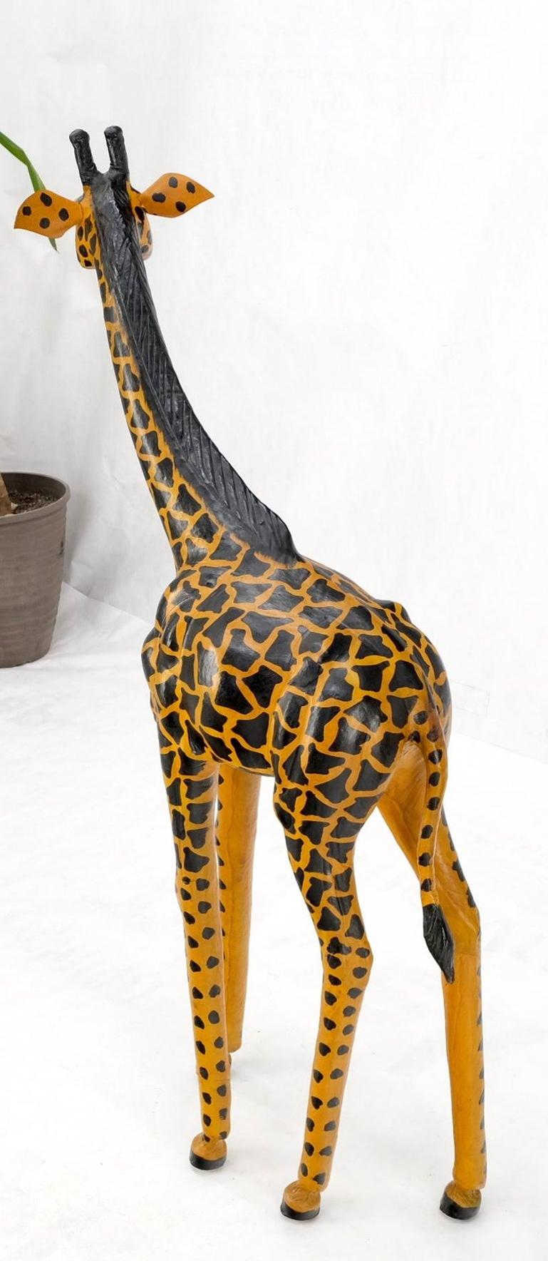 Large Tooled Leather Sculpture of a Giraffe