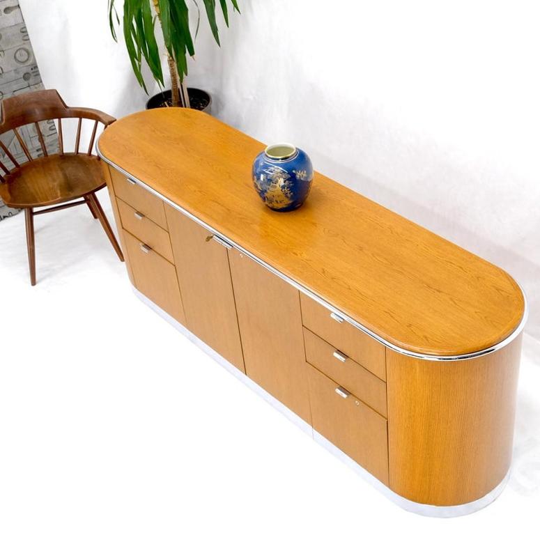 Mid Century Modern Long Rounded Sides Credenza by Thonet