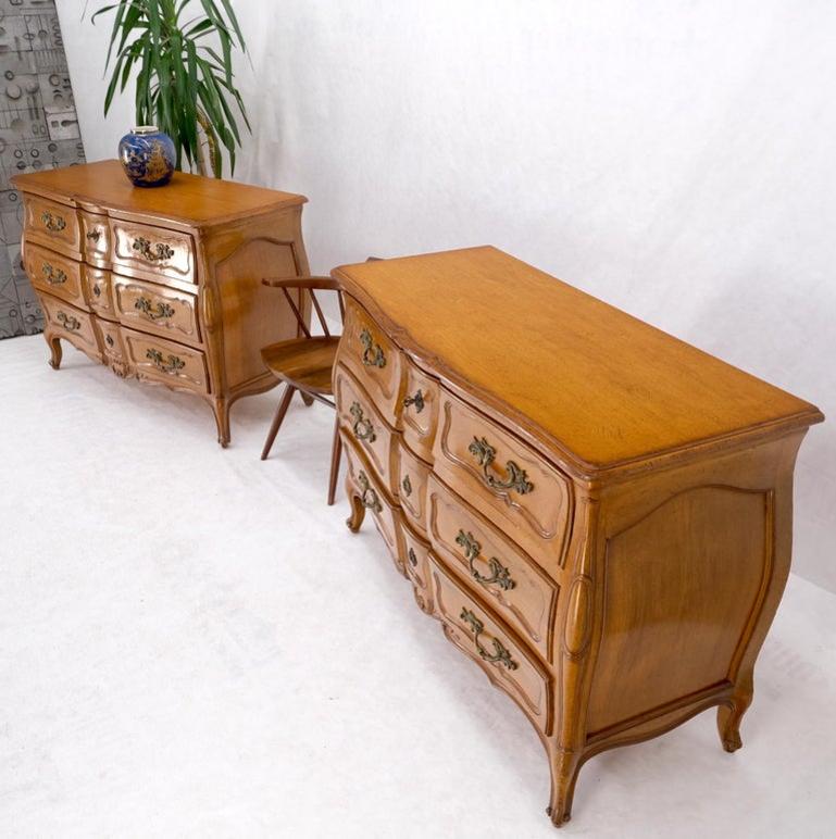 Pair Country French Bombay Shape Three Drawers Dressers Commodes Chests 3 Drawer