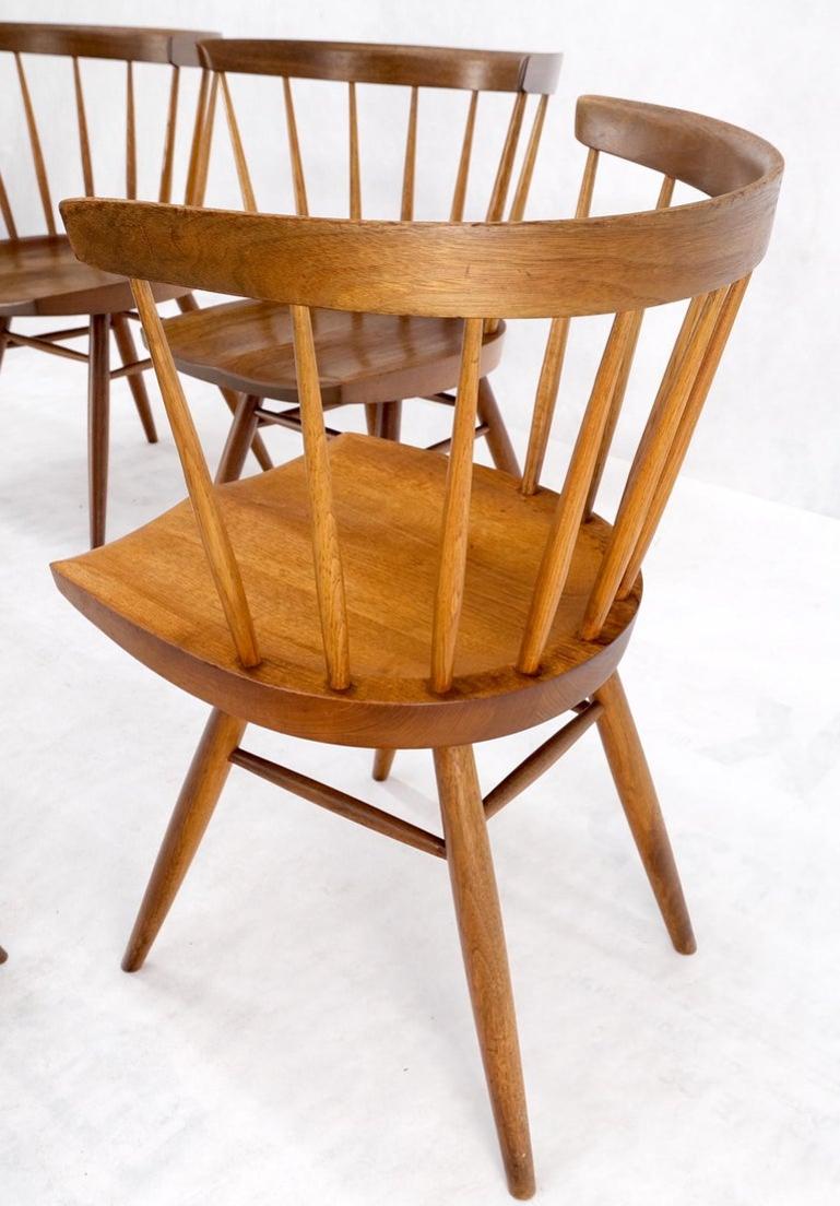 Set of 6 Oiled Walnut Spindle Back Dining Chairs by George Nakashima