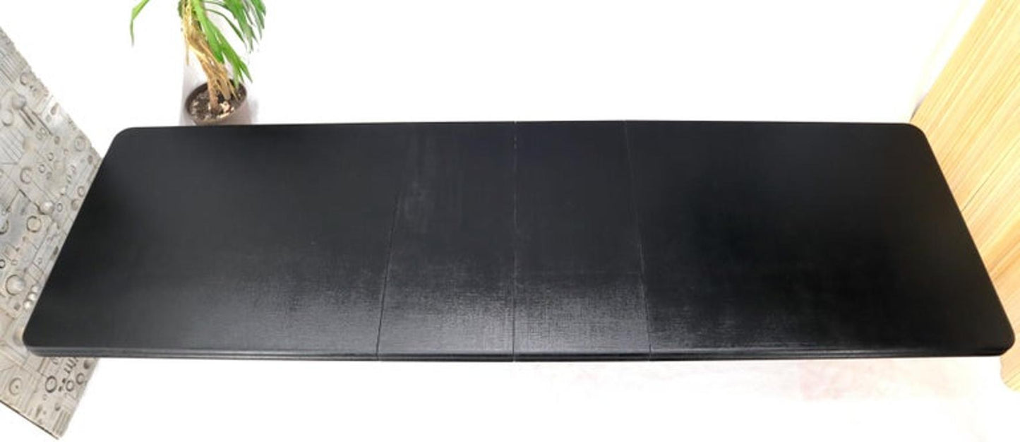 Triple Cylinder Base Lacquered Cloth Wrapped Extra Long Dining Conference Table