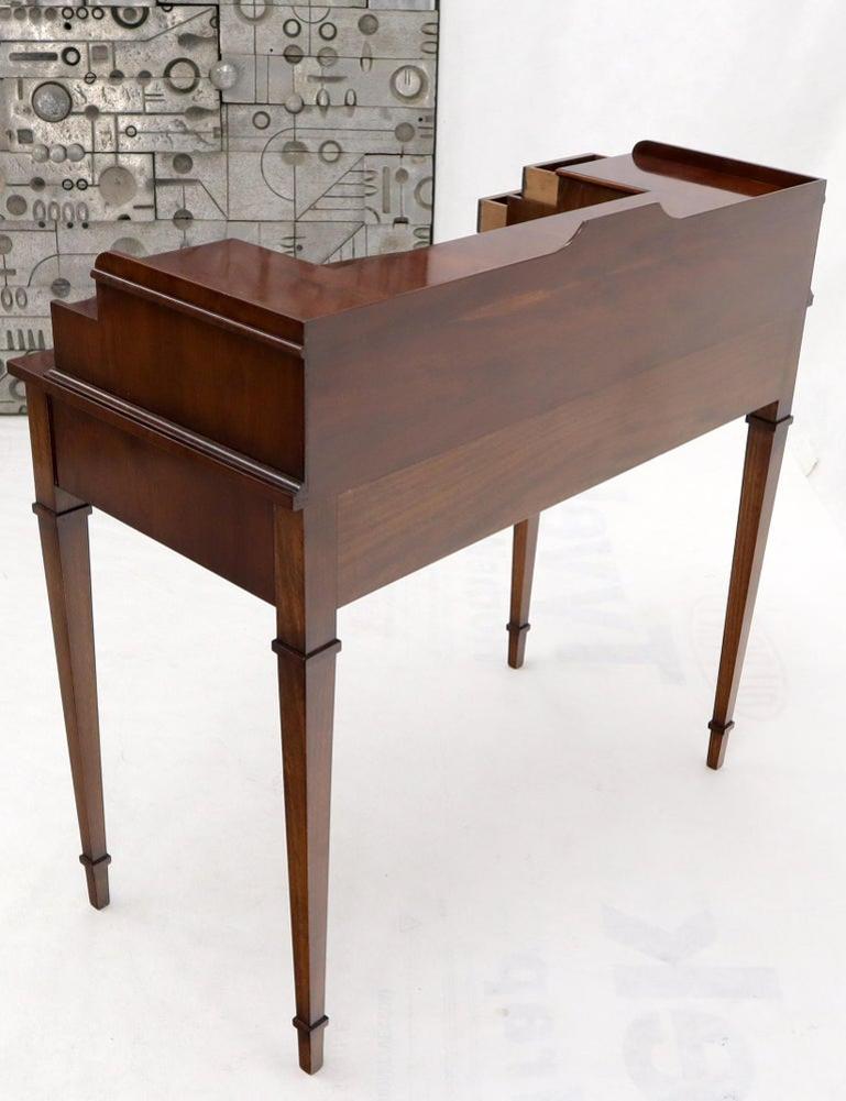 Petit English Multi Drawer Compartment Mahogany Leather Top Desk