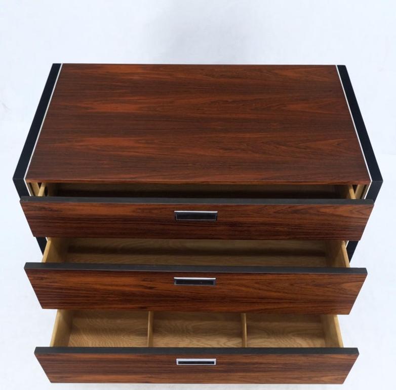 John Stuart Three Drawer Rosewood Bachelor Chest Mid Century Console Stand Mint!