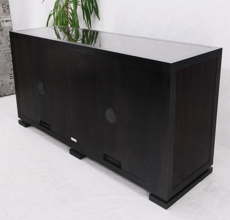 Christian Liaigre Holly Hunt Rosewood Ebonized Trim 4 Door Compartment Credenza