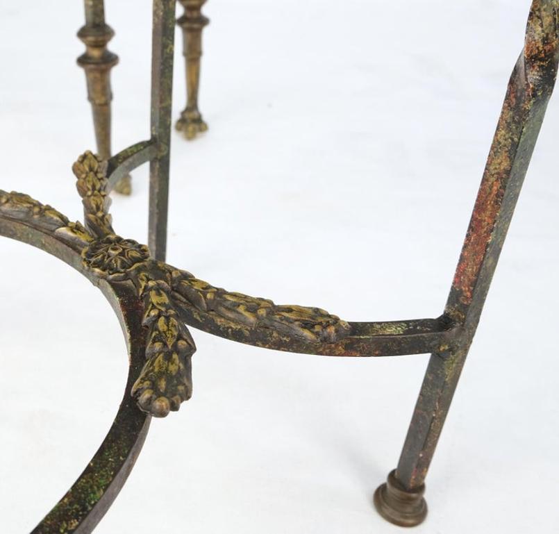 Demi Lune Bronze Ornaments Mount Decorated Petit Console Table w/ Chair Mint