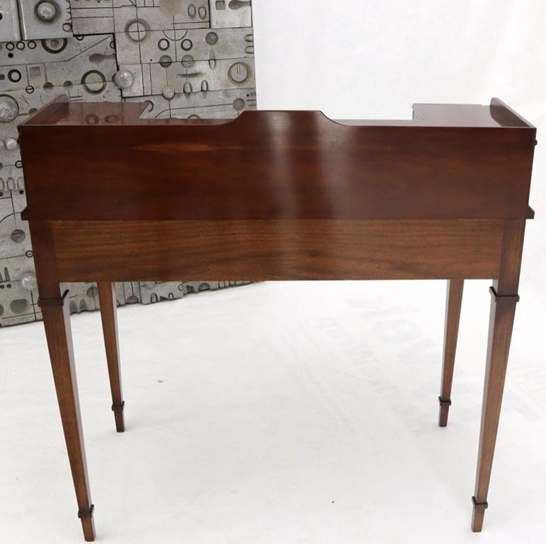 Petit English Multi Drawer Compartment Mahogany Leather Top Desk