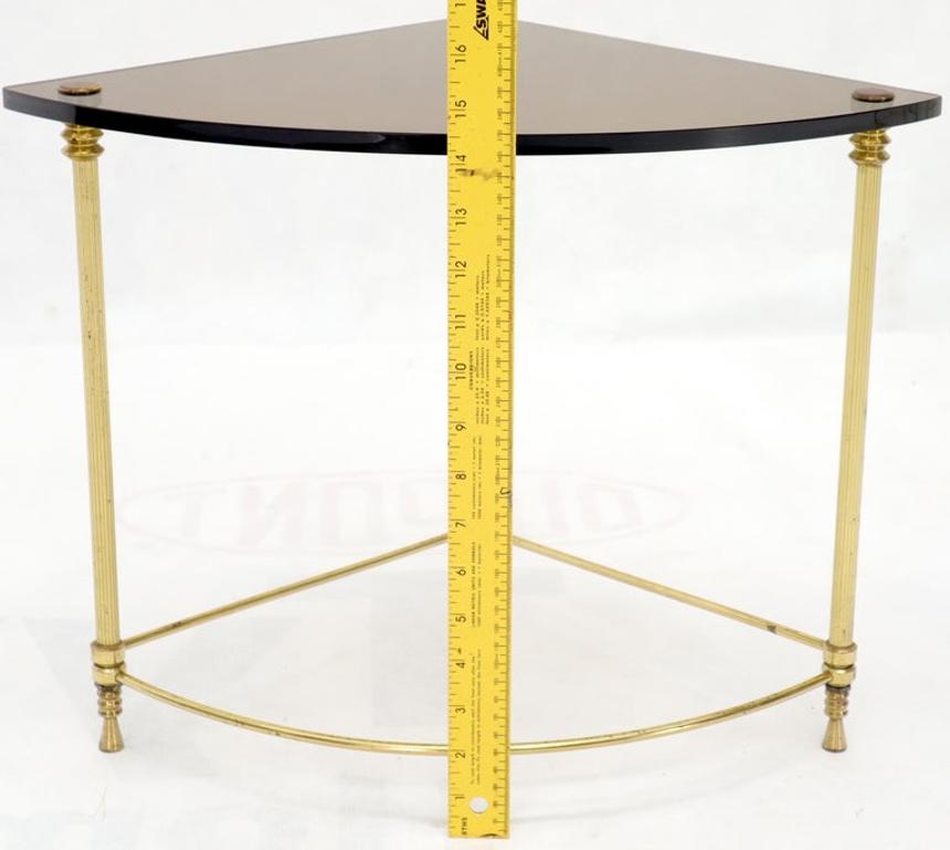 Circular Round Smoked Glass Brass Legs Nesting Coffee Table