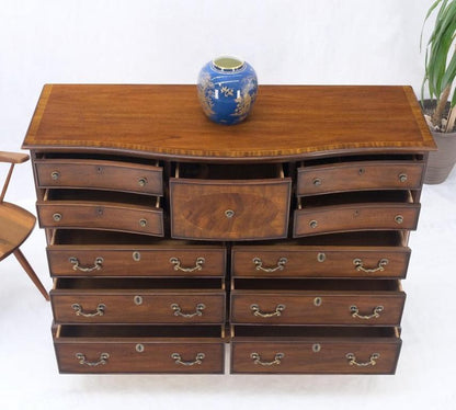 Banded Top Mahogany Inlayed Bracket Feet 11 Drawers Dresser Credenza MINT!